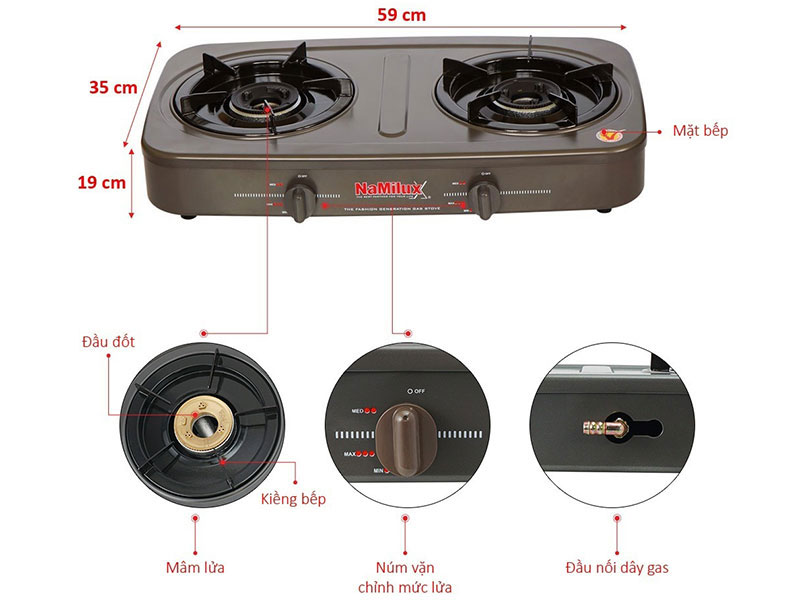 Bếp gas đôi NaMilux NA-590AFM