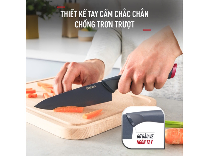 Dao làm bếp phủ Titanium Tefal Fresh Kitchen K1220205 - 20cm