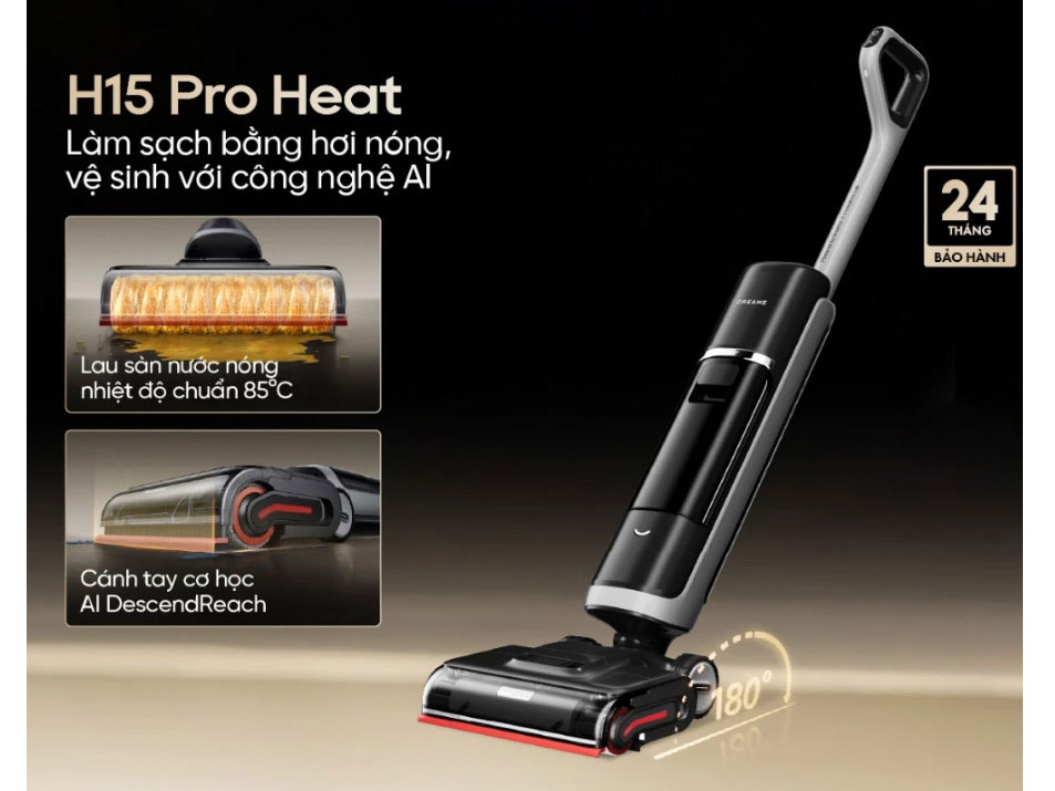 Máy hút bụi lau nhà khô và ướt Dreame H15 Pro Heat