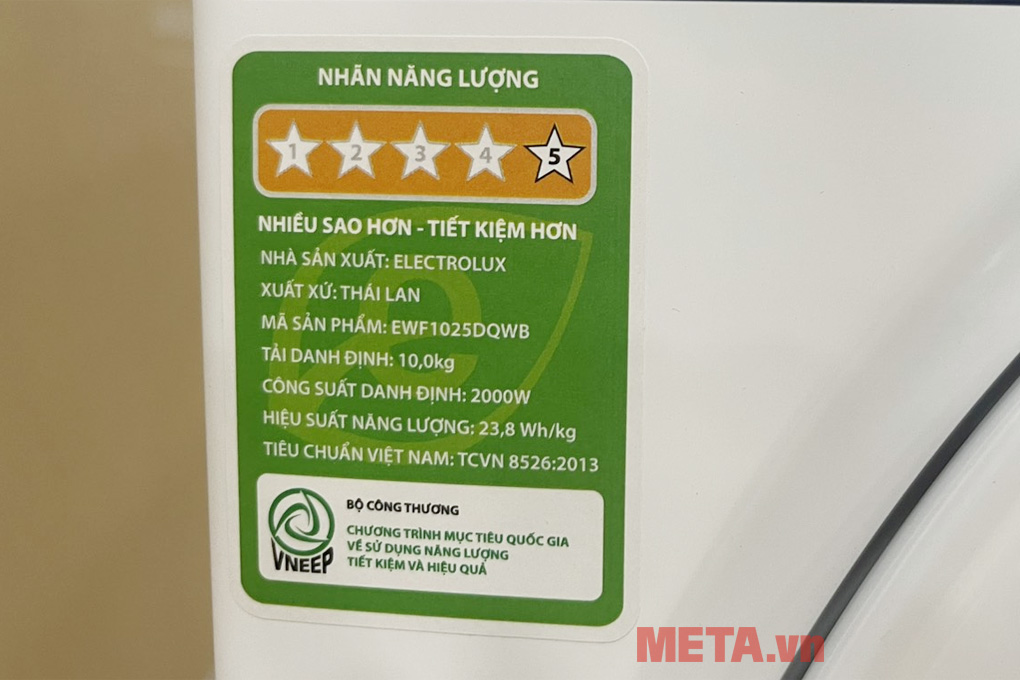 Máy giặt cửa ngang Electrolux 10kg UltimateCare 100 EWF1025DQWB