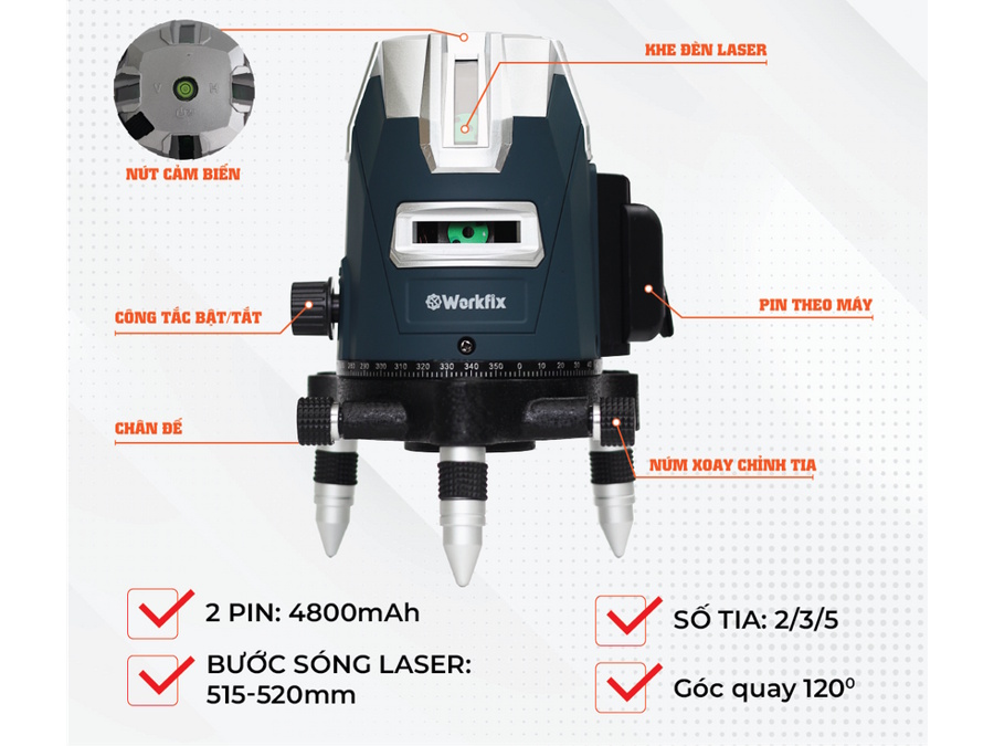 Máy cân mực laser Workfix WF-LS686