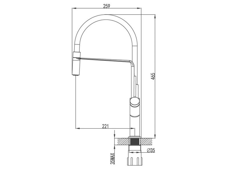 Vòi bếp nóng lạnh Malloca K081C Vòi bếp nóng lạnh Malloca K081C