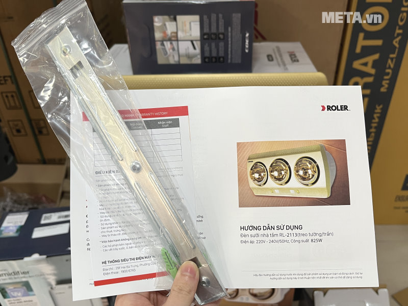 Đèn sưởi nhà tắm 3 bóng Roler RL-2113