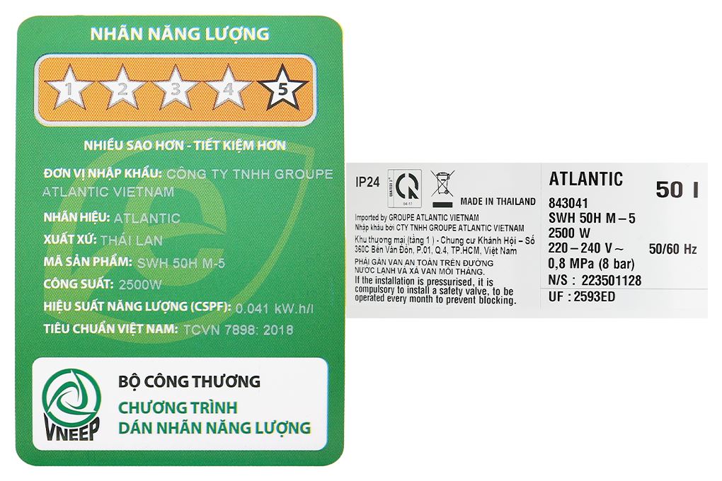 Máy nước nóng gián tiếp Atlantic OPRO SLIM