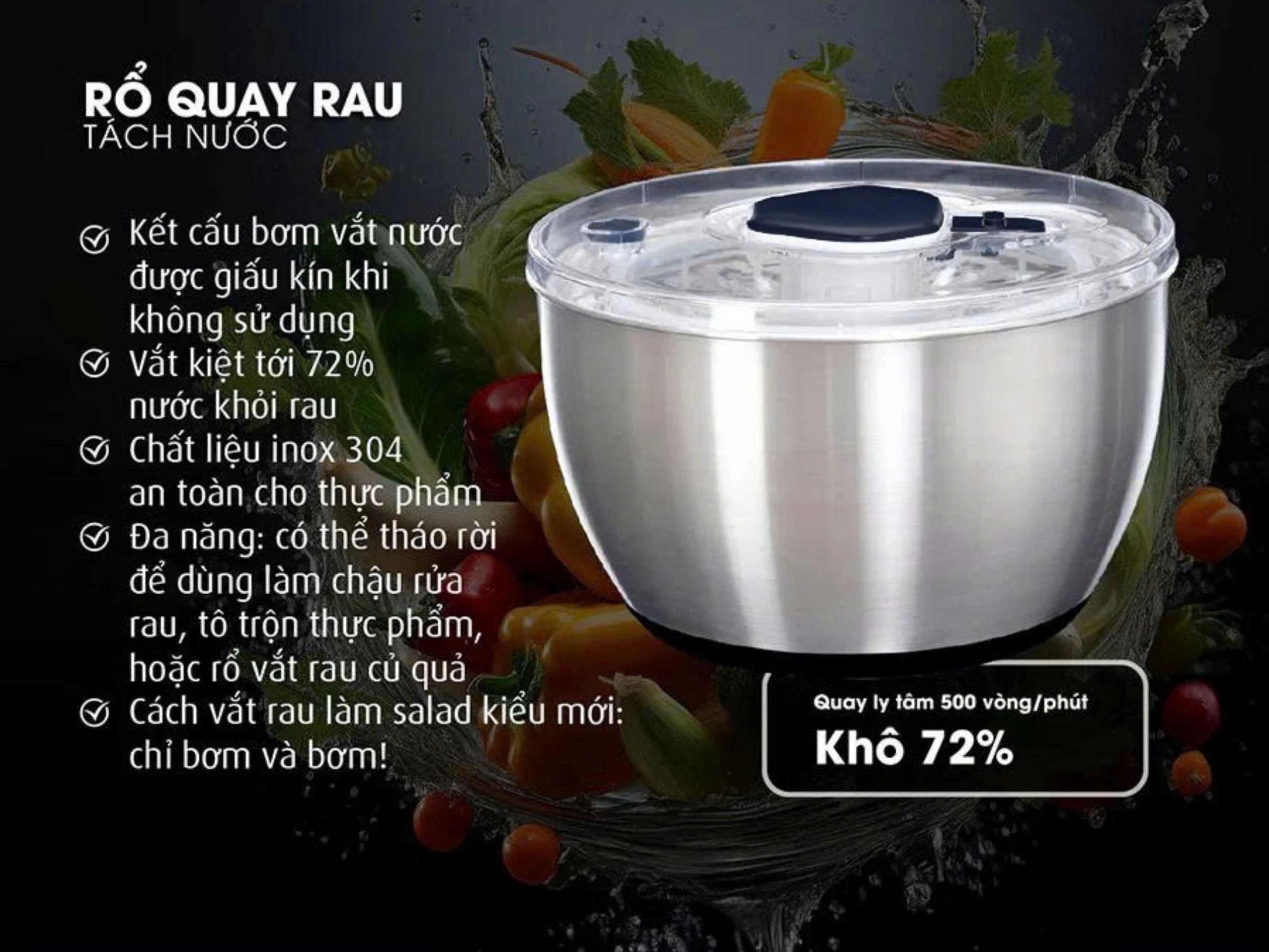Chậu rổ quay rau cao cấp U Ultty PF360