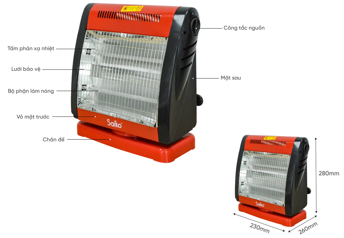 Máy sưởi Saiko QH-800 Máy sưởi Saiko QH-800