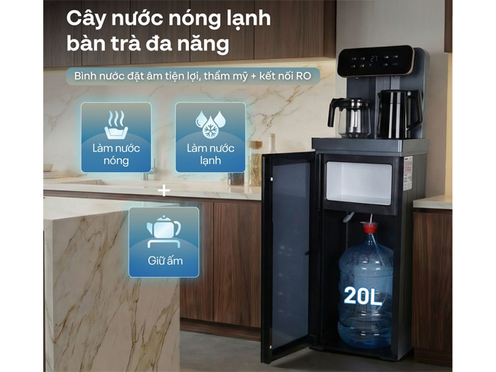 Cây nước nóng lạnh kết hợp bàn pha trà, cafe Fujihome TB243AN