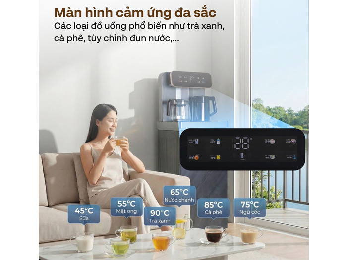 Cây nước nóng lạnh kết hợp bàn pha trà, cafe Fujihome