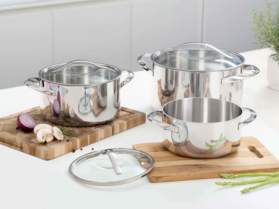 Nồi inox thân đáy liền Tri-Ply Silver Crown KIC-6612 - 20cm