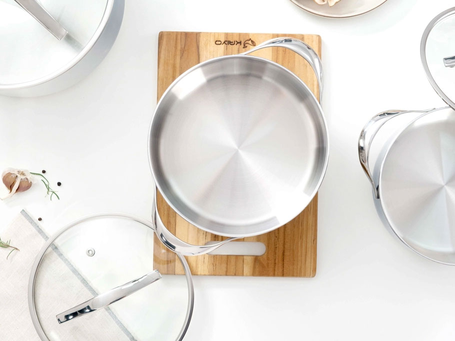 Nồi inox thân đáy liền Tri-Ply Silver Crown KIC-6629 - 24cm