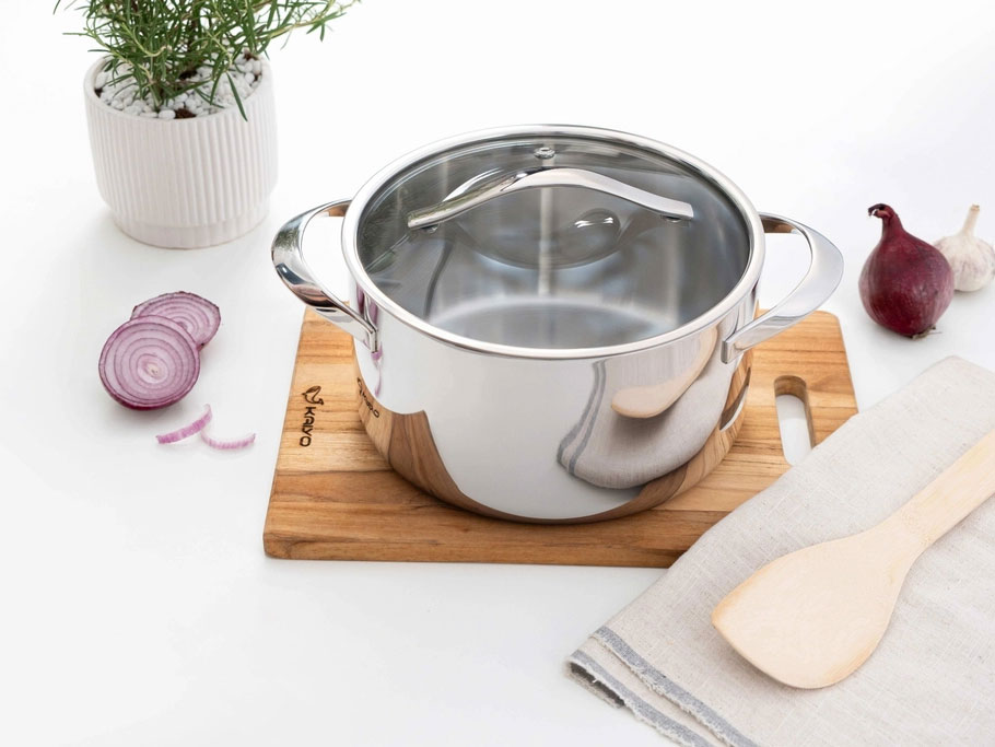 Nồi inox thân đáy liền Tri-Ply Silver Crown KIC-6629 - 24cm