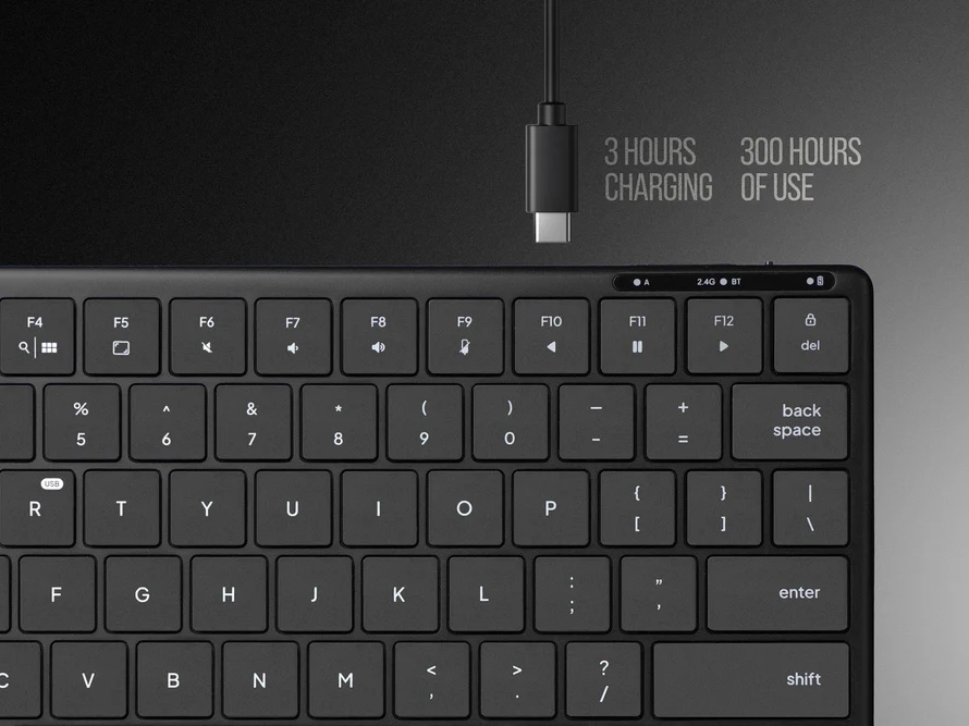 Bàn phím không dây HyperWork HyperOne Gen 3 HPW-KB1-G3-BLK