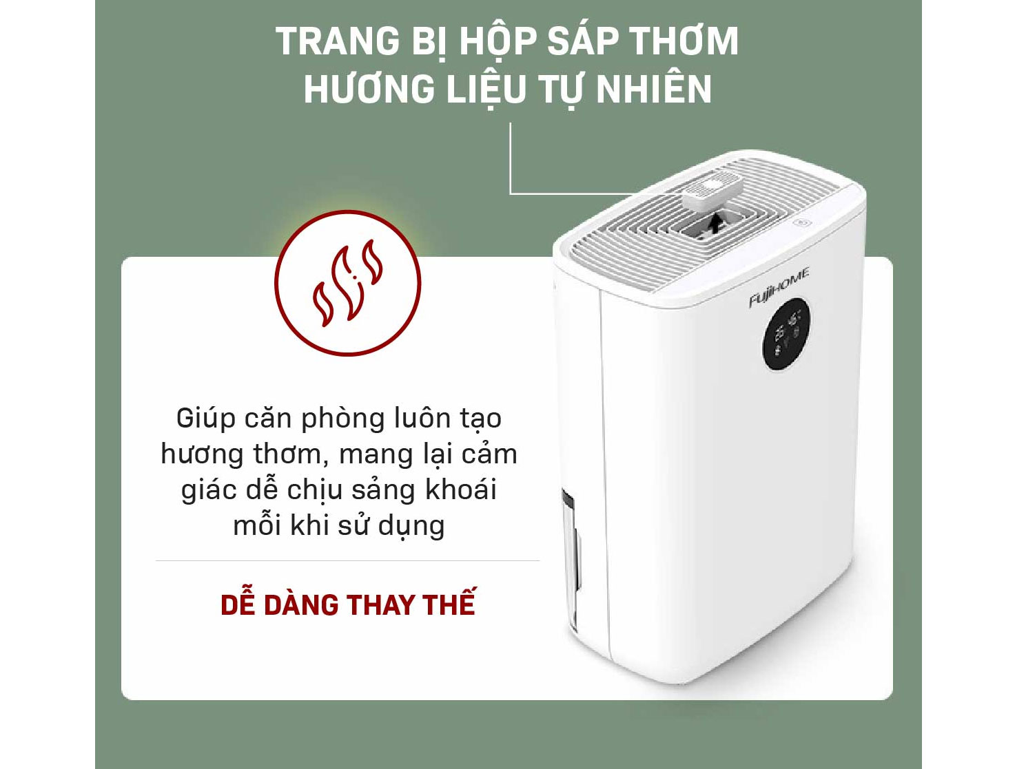 Máy hút ẩm bán dẫn tích hợp lọc không khí Fujihome DHP05-MINI
