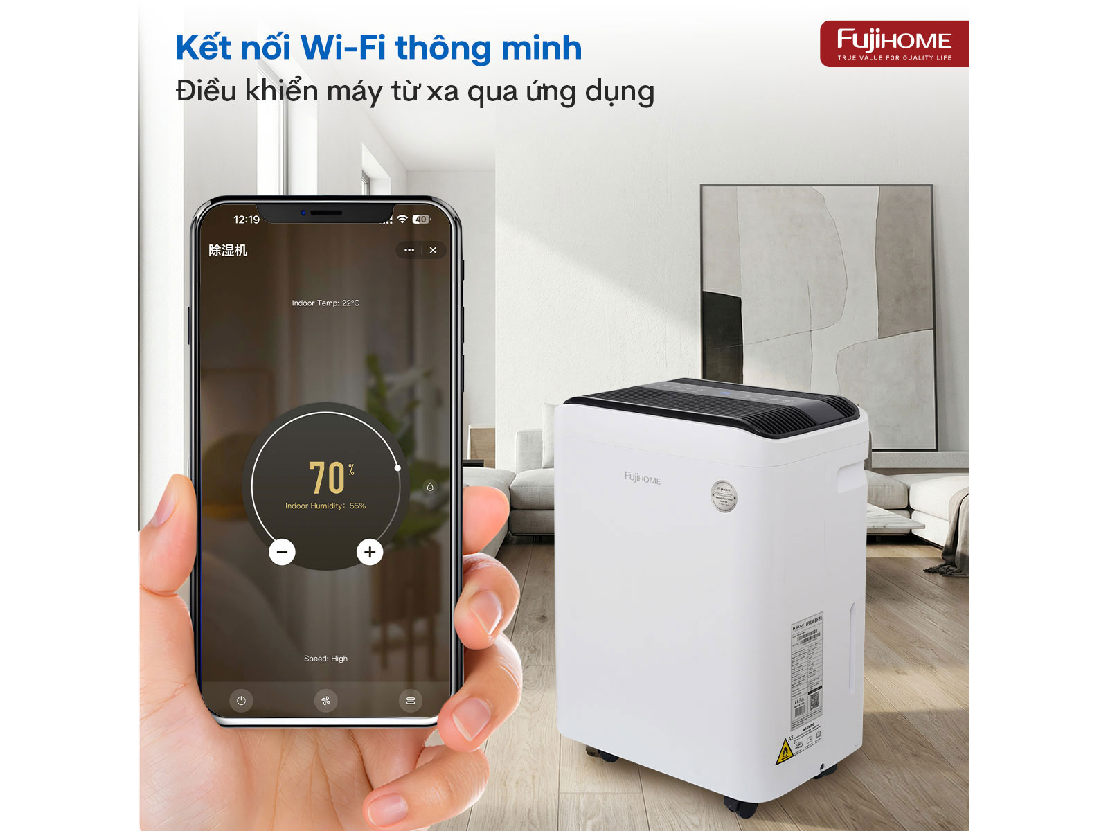Máy hút ẩm dân dụng Fujihome DH35W-HEPA
