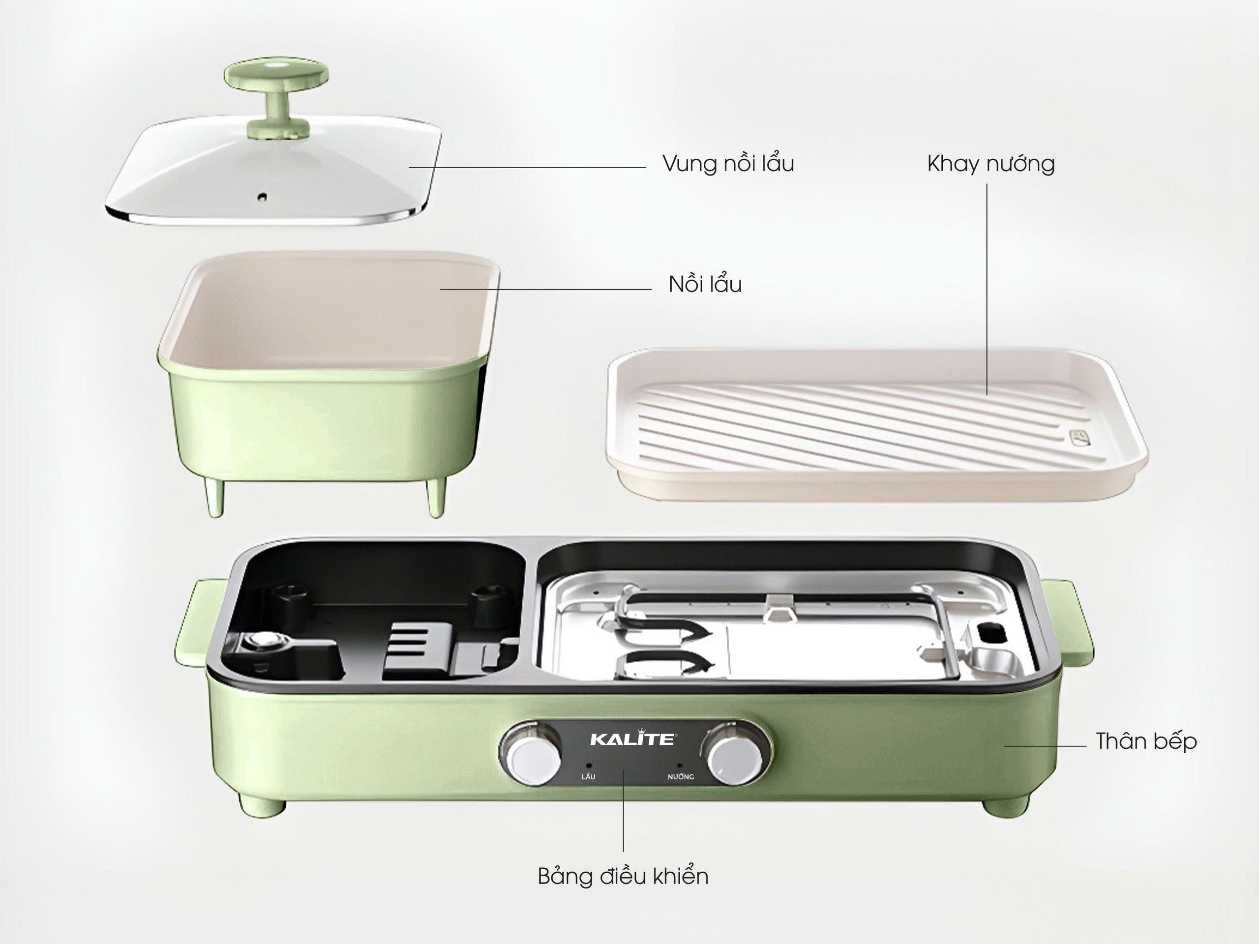 Bếp lẩu nướng 2in1 Kalite KLG333