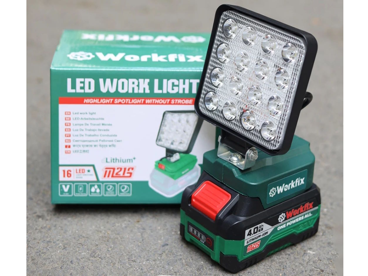 Thân đèn led 16 bóng chạy pin Workfix WF-L16 (chưa pin, sạc)