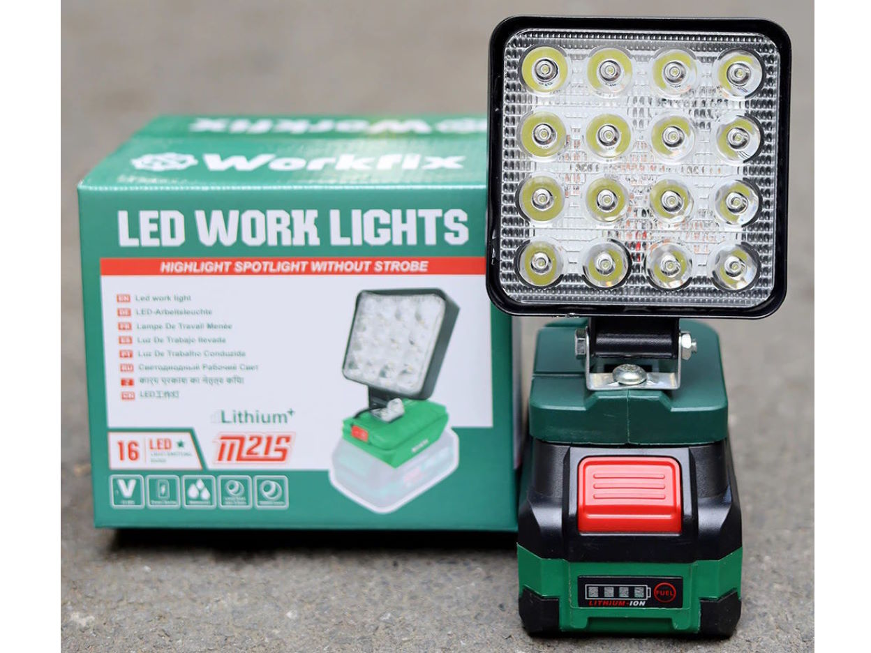 Thân đèn led 16 bóng chạy pin Workfix WF-L16 (chưa pin, sạc)