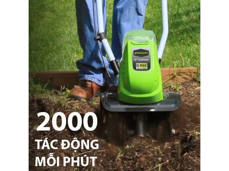 Máy xới đất dùng pin 40V Greenworks 27037 (Chưa pin, sạc)