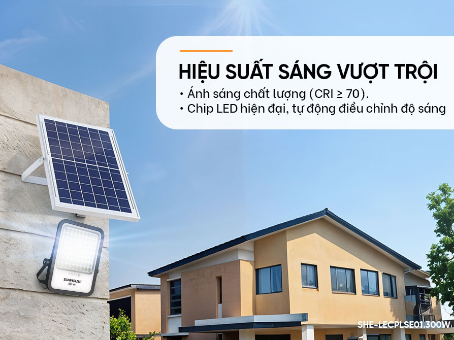 Đèn pha năng lượng mặt trời Sunhouse Eco SHE-LECPLSE01.300W