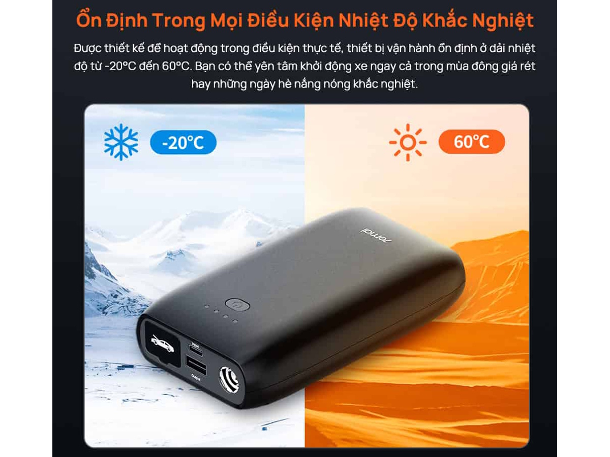 Bộ kích bình điện ắc quy xe ô tô 70mai PS07