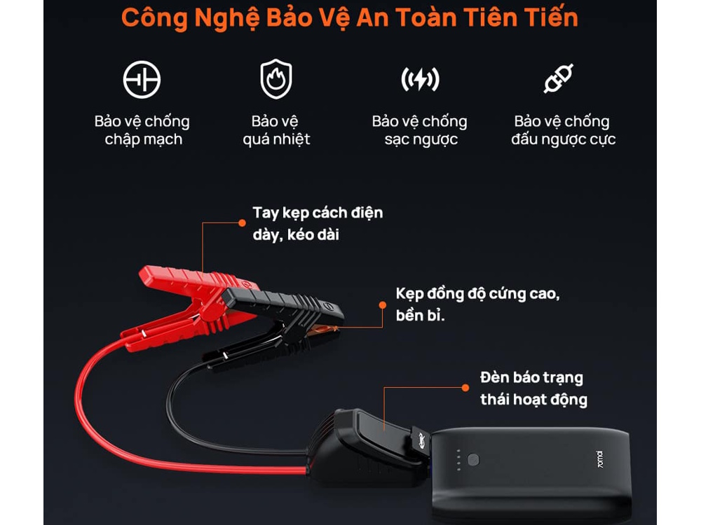 Bộ kích bình điện ắc quy xe ô tô 70mai PS07