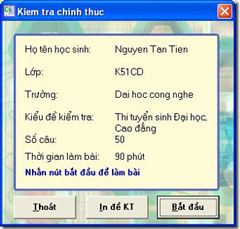 Cửa sổ: Kiểm tra chính thức