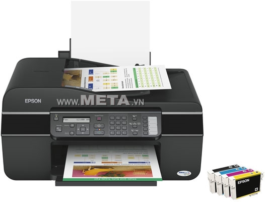 Máy in phun màu đa chức năng EPSON TX 300F Fax thực hiện in ấn, scan, photocopy, fax chuyên nghiệp.