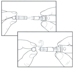 Lắp kim vào bút lấy máu của máy đo đường huyết MediSmart Sapphire Lắp kim vào bút lấy máu của máy đo đường huyết MediSmart Sapphire