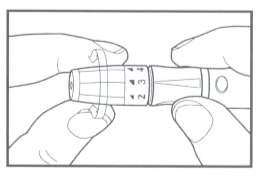 Chọn độ sâu ở bút lấy máu của máy đo đường huyết MediSmart Sapphire Chọn độ sâu ở bút lấy máu của máy đo đường huyết MediSmart Sapphire