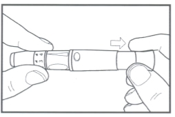 Kéo ống trượt của bút lấy máu MediSmart Sapphire