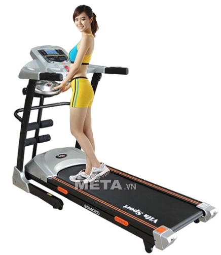 Máy chạy bộ điện đa năng 601402D được thiết kế dáng thế thao với 3 chức năng chạy bộ, massage, tập lưng bụng