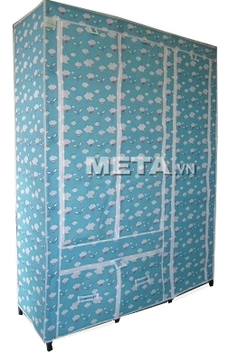 Tủ vải Thanh Long TVAI07 1,3m họa tiết xanh dương