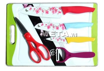 Dao bộ 6 món Fiore kèm thớt Moriitalia MS06-BF148