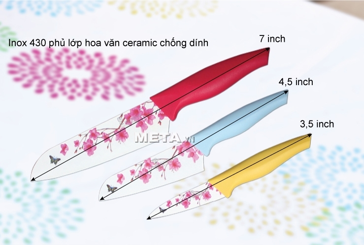 Dao bộ 6 món Fiore kèm thớt Moriitalia MS06-BF148