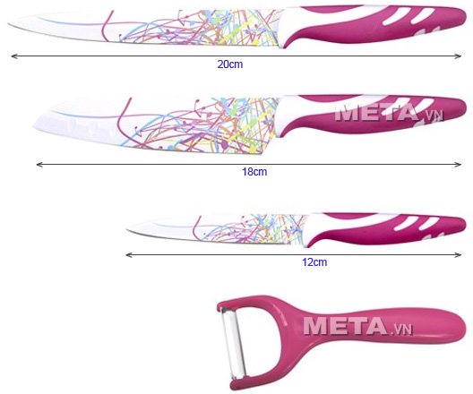 Dao bộ 03 món kèm dao bào Fiore Moriitalia MS04-28PL