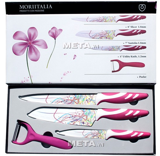 Dao bộ 03 món kèm dao bào Fiore Moriitalia MS04-28PL