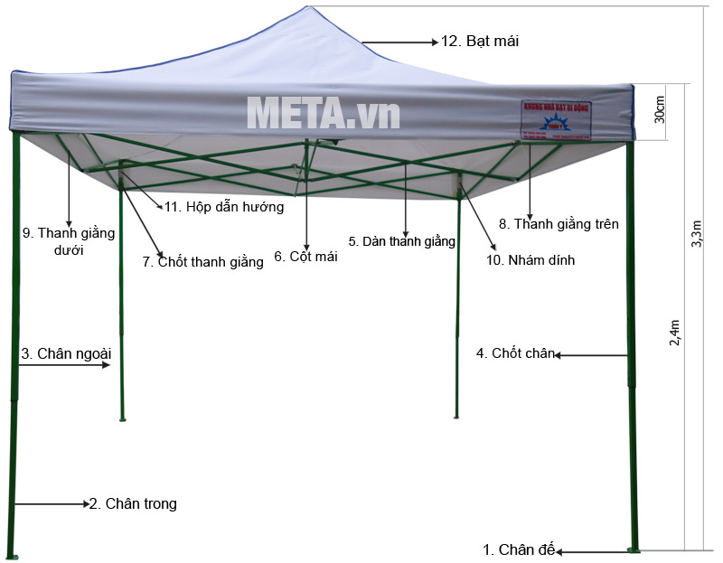 Sơ đồ cấu tạo của nhà bạt di động hàng Việt Nam