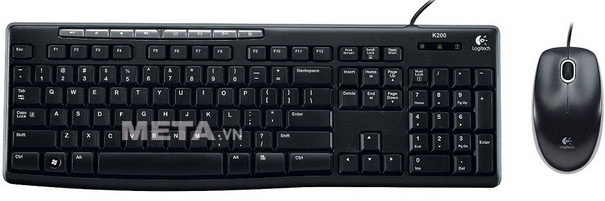 Bộ bàn phím chuột có dây Logitech MK200 thiết kế chống tràn