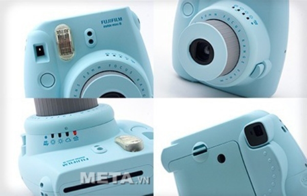 Máy ảnh chụp lấy liền Fuji Instax mini 8 - Xanh được trang bị chế độ flash tự động.