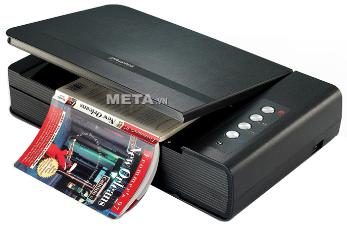 Máy scan Plustek OpticBook 4800 giúp quét sách, báo, tạp trí nhanh khoảng 2500 tờ/ngày.