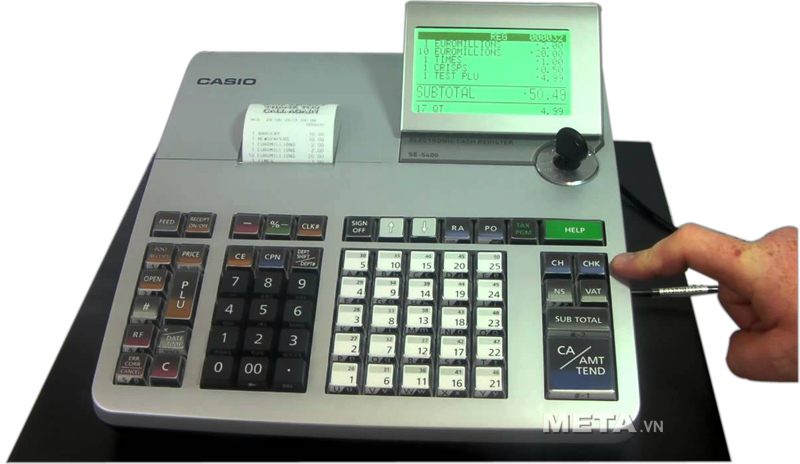 Máy tính tiền Casio SE-S400 có màn hình LCD lớn 