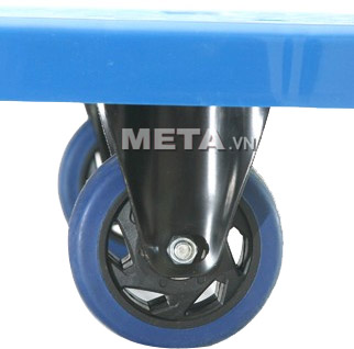 Xe đẩy hàng 4 bánh 150kg DN-471M thiết kế bánh xe to, chắc chắn.