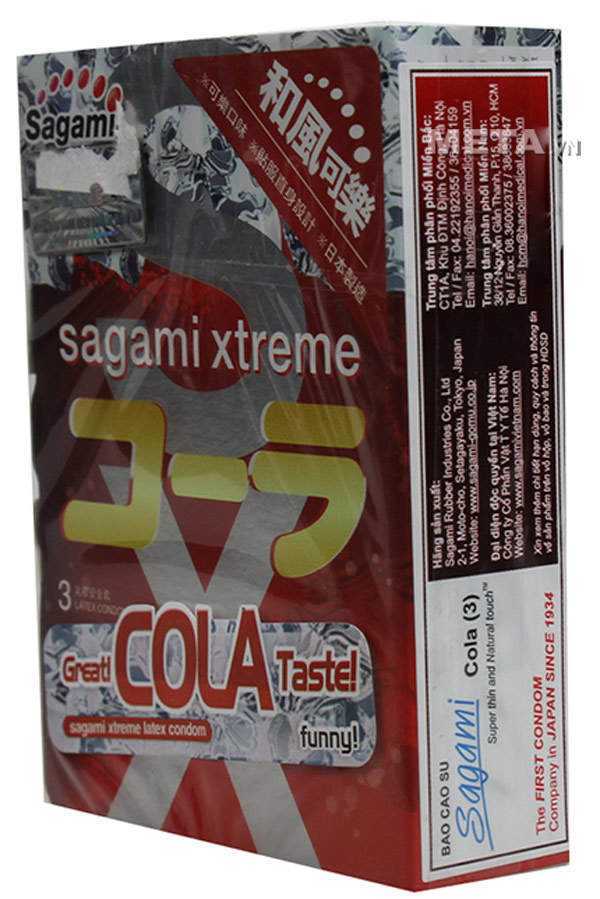 Bộ 2 hộp bao cao su Sagami Xtreme Cola (1 hộp 3 chiếc - 2 hộp 6 chiếc)