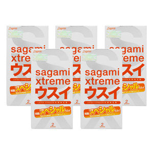 Bộ 2 hộp bao cao su Sagami Xtreme Superthin (1 hộp 2 chiếc - 2 hộp 4 chiếc)