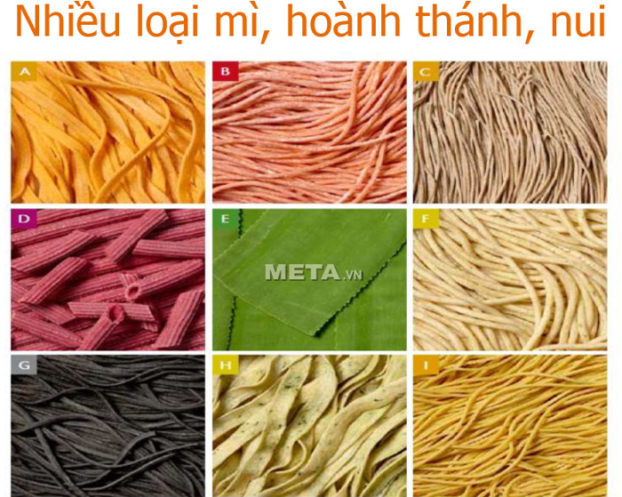 Máy làm mỳ Philips HR2365 có thể làm nhiều loại mỳ, nui, hoành thánh