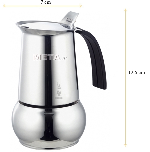 Kích thước của ấm pha cà phê Bialetti Kitty 2TZ Nero BCM-1718