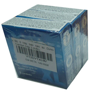 Bộ 3 hộp bao cao su Durex Comfort (1 hộp 3 chiếc - 3 hộp 9 chiếc)
