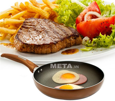 Chảo Titanium chống dính cao cấp 24cm 2355722 dùng rán, xào