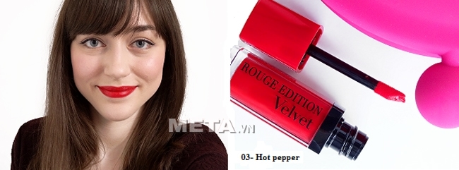 Son Bourjois Rouge Edition Hot Pepper 03 (326031) - Màu đỏ cam tuyệt đẹp