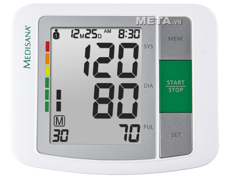 Màn hình hiển thị của máy đo huyết áp bắp tay Medisana BU510
